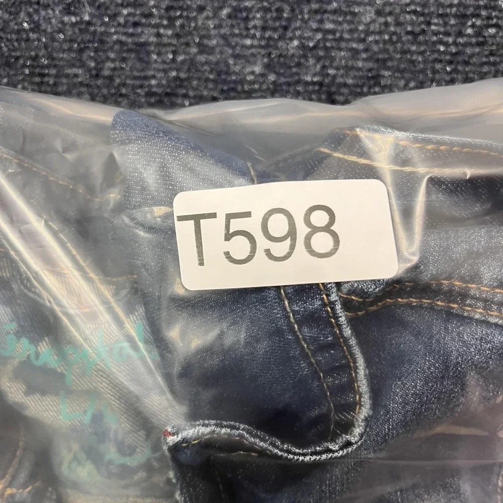 Y2K Aeropostale Cropped Denim Jacket Womens Large Button Front Collared Spring - Picture 8 of 8